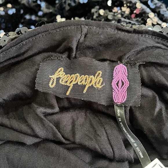 Free People NWT Blue Black Silver Sequined Halter Neck Party Prom Dress Large - Picture 8 of 8